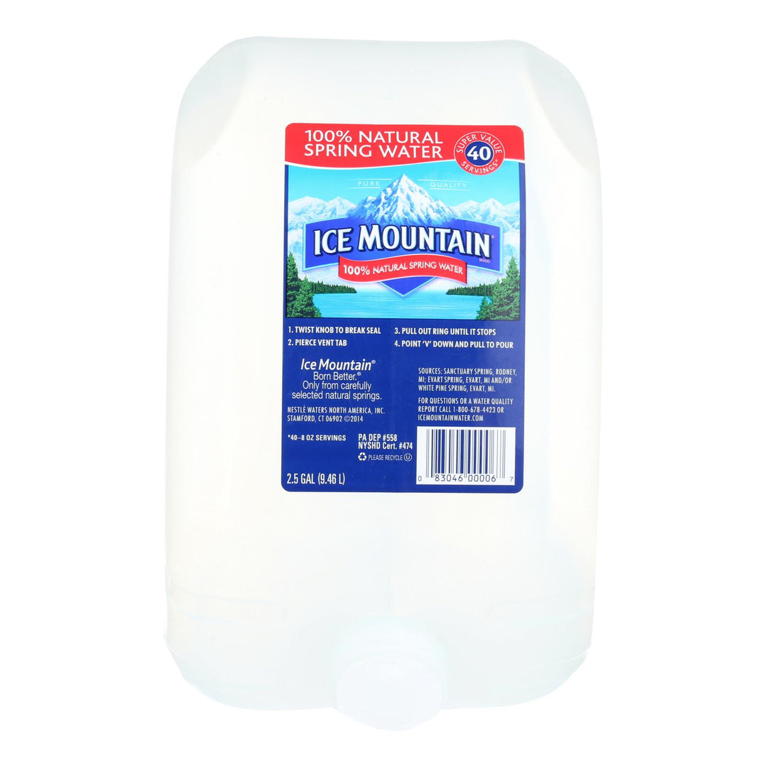 Ice Mountain 100% Natural Spring Water - Case Of 2 - 2.5 Gal - Maras Green